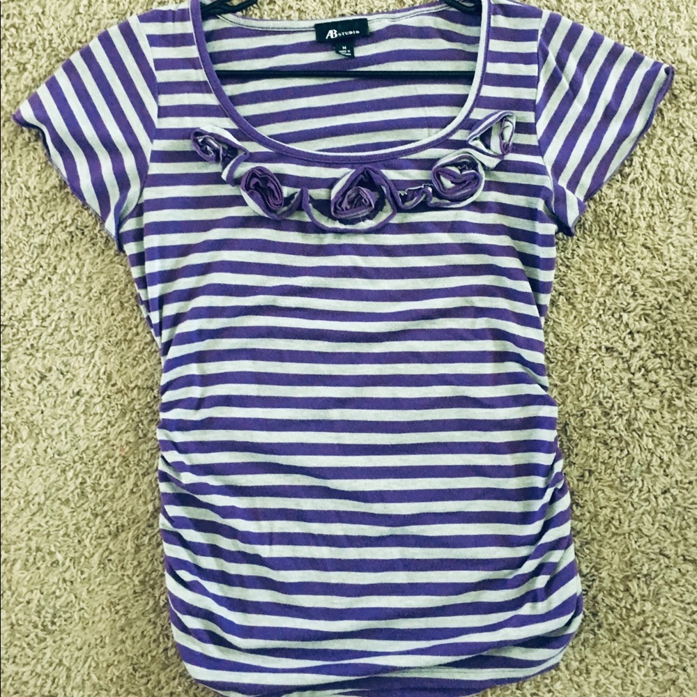 Stripped Purple and Gray Shirt